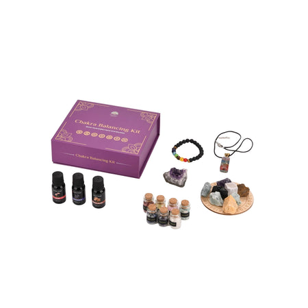 Complete Chakra Balancing Kit – 22-Piece Crystal, Oil & Energy Healing Set