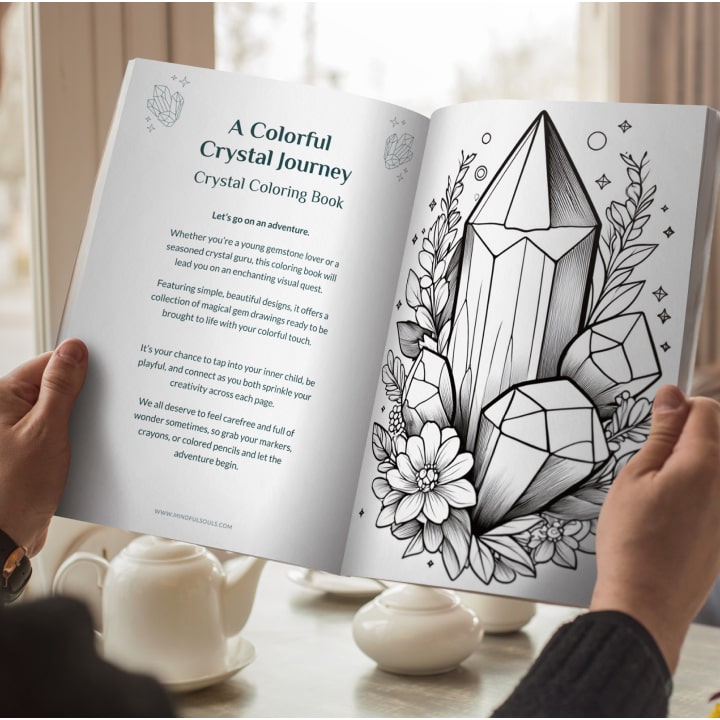 A Colorful Crystal Journey | Crystal Coloring Book