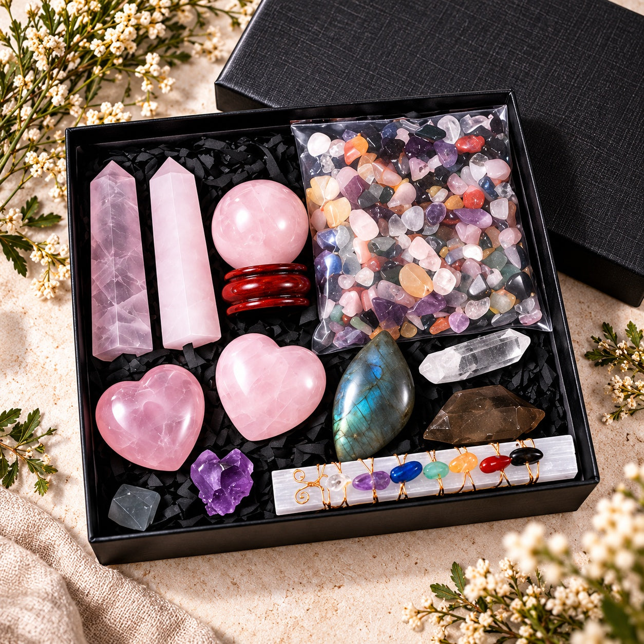 Rose Quartz Love Energy Crystal Set