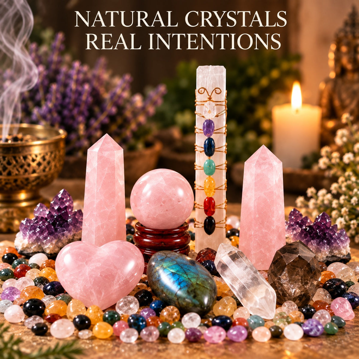 Rose Quartz Love Energy Crystal Set