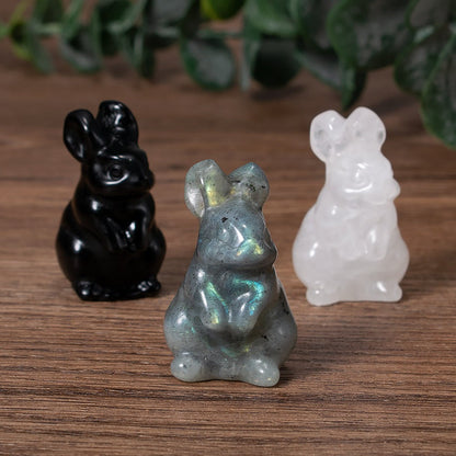 Charming Easter Bunny Crystal Figurine