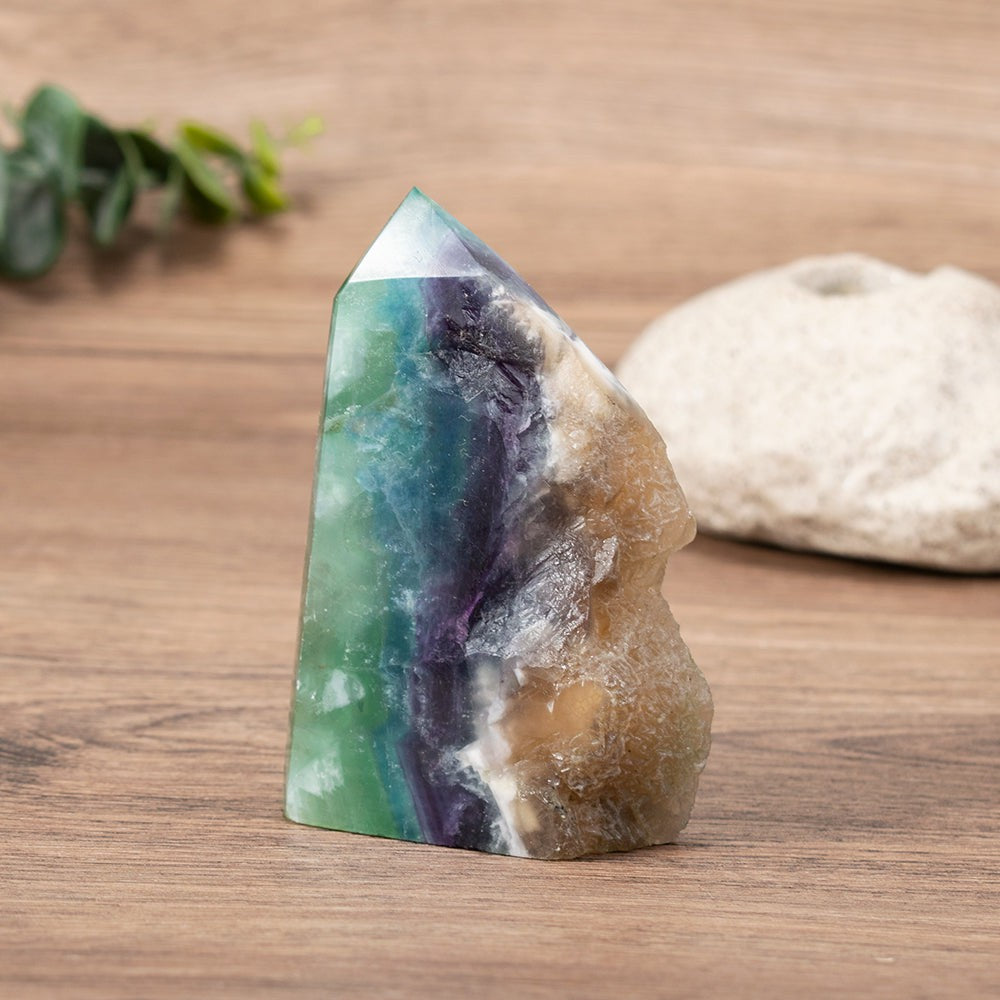 Rare Formation Rainbow Fluorite Point