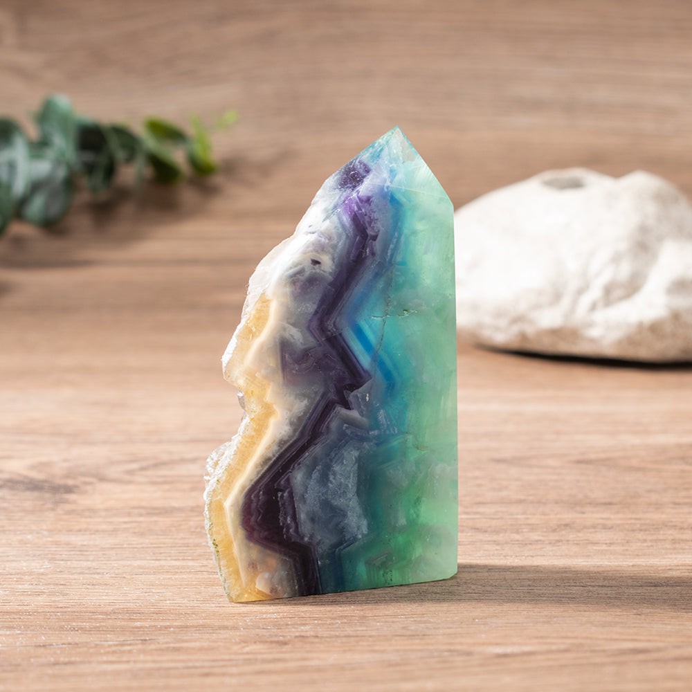 Rare Formation Rainbow Fluorite Point