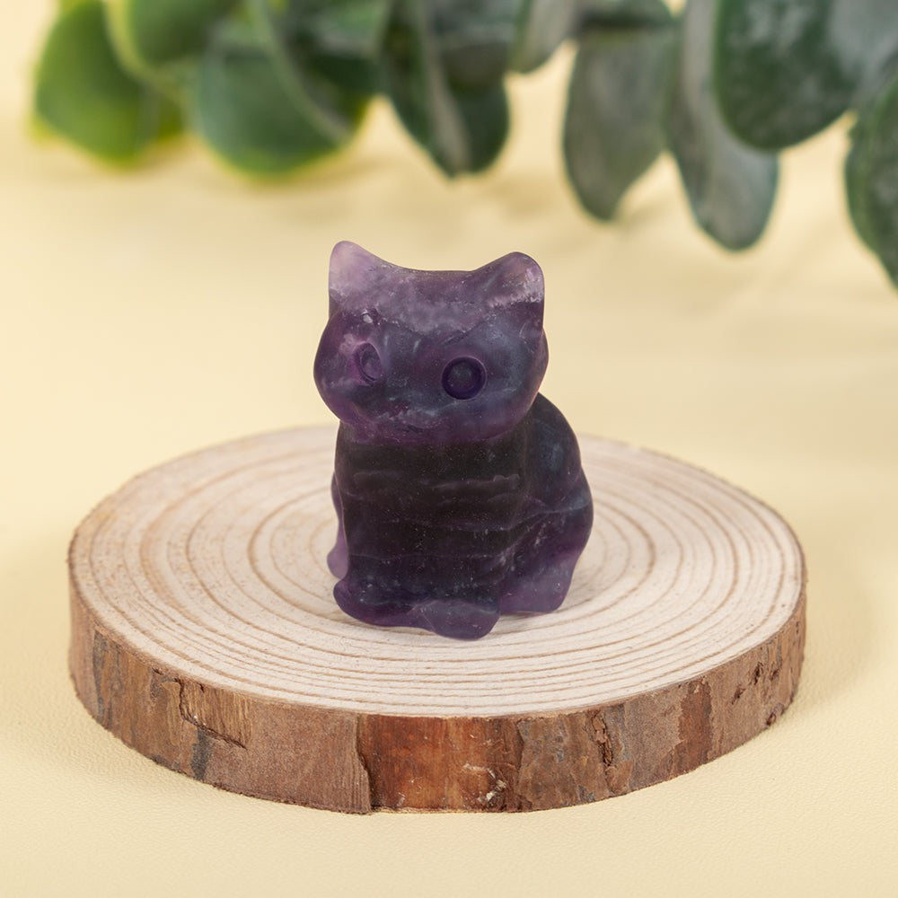 Cute Kitten Gemstone Figurine