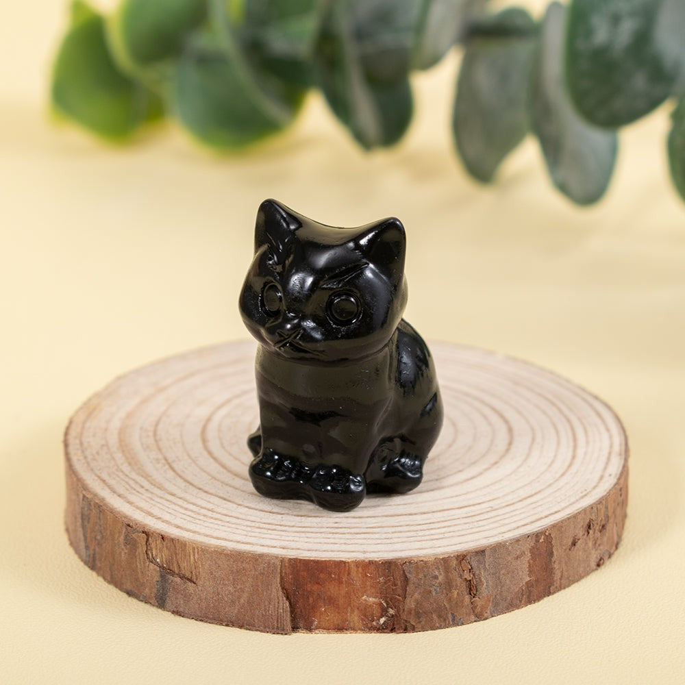 Cute Kitten Gemstone Figurine