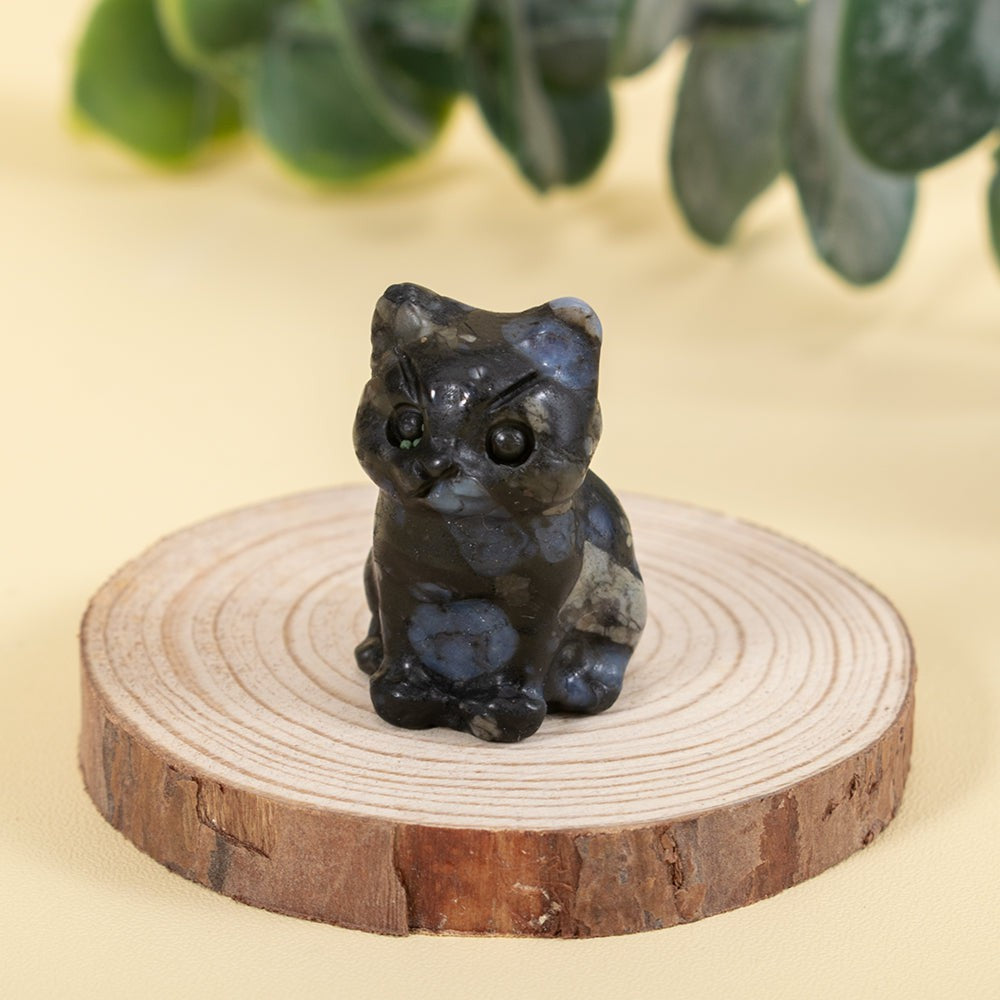 Cute Kitten Gemstone Figurine