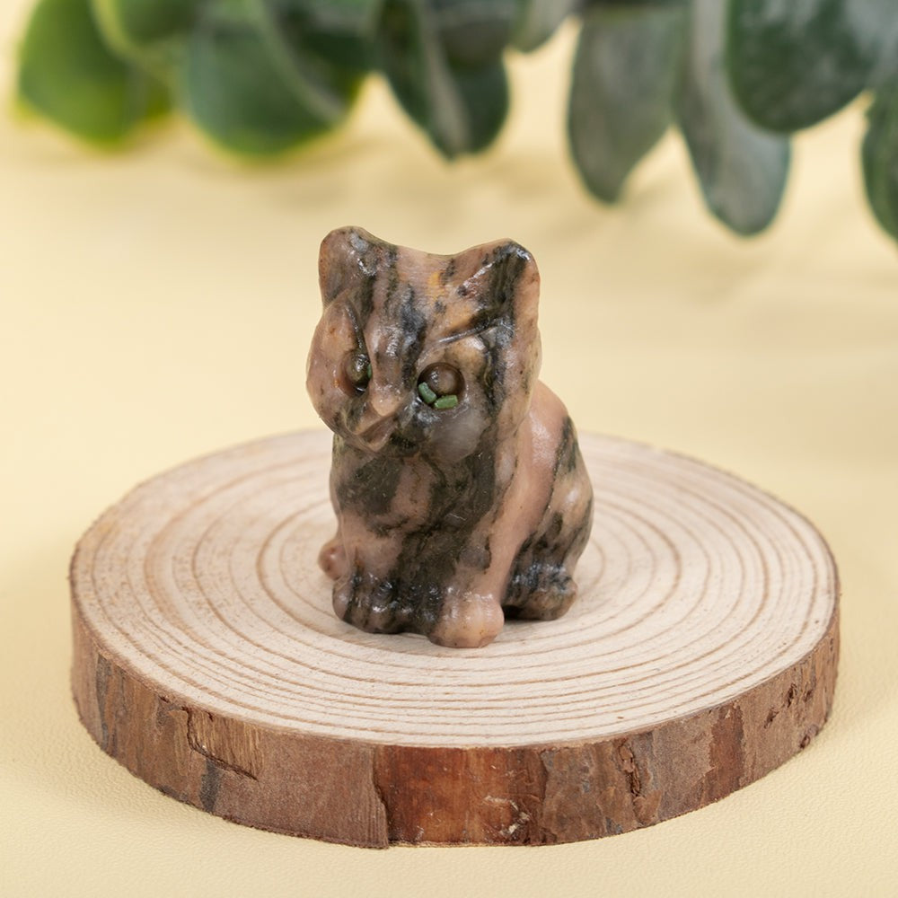 Cute Kitten Gemstone Figurine