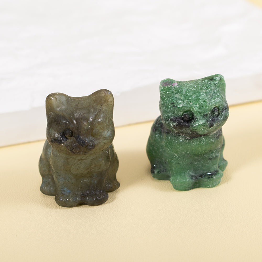 Cute Kitten Gemstone Figurine