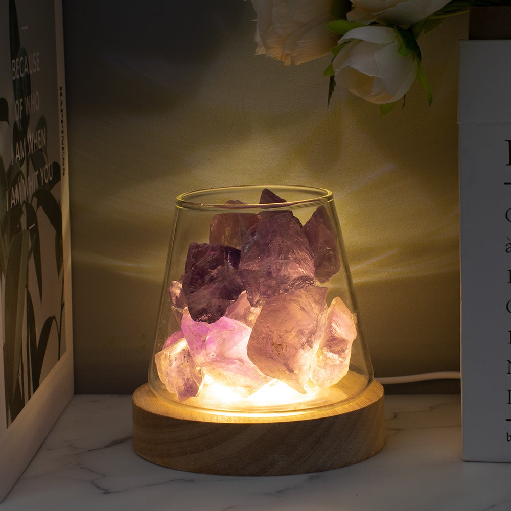 Raw Gemstone Essential Oil Diffuser With Light