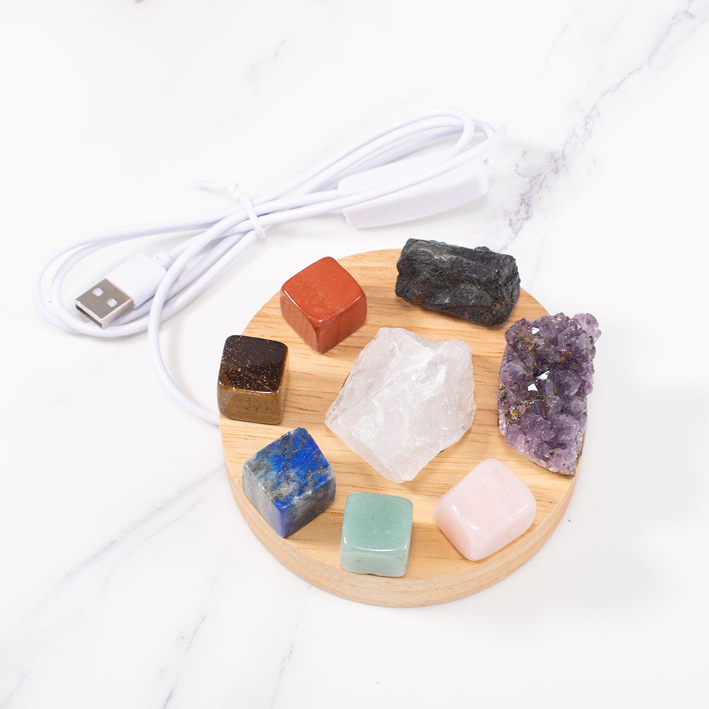 Soothing Energy Gemstone Set Lamp