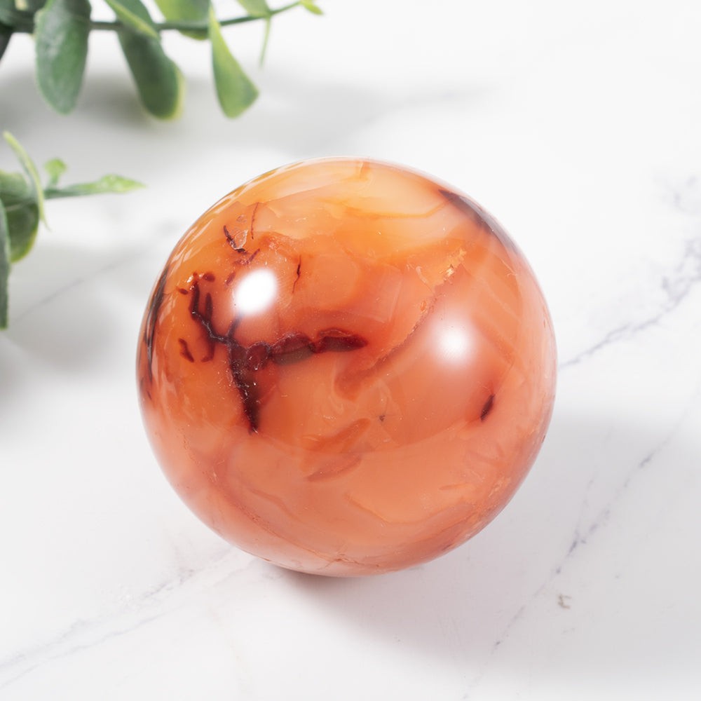 Natural Carnelian Stone Sphere