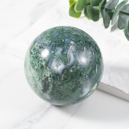 Green Moss Agate Sphere