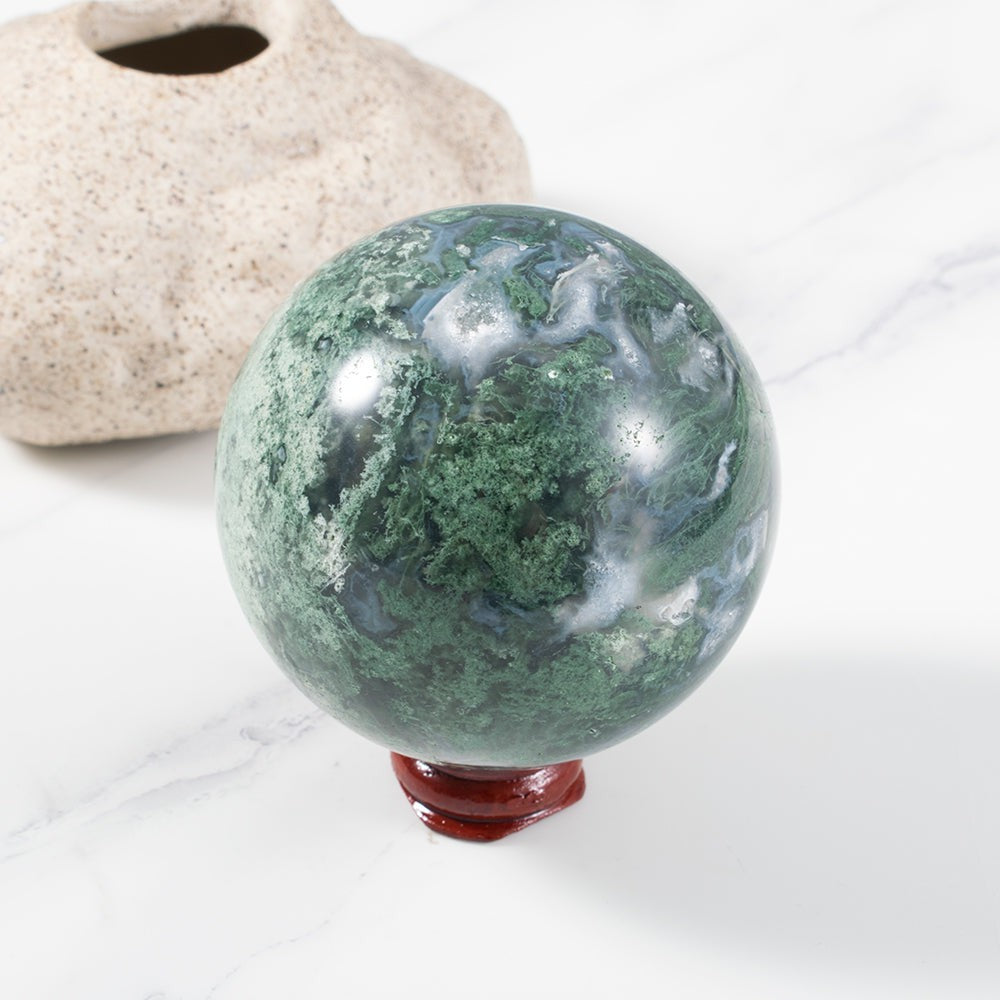 Green Moss Agate Sphere