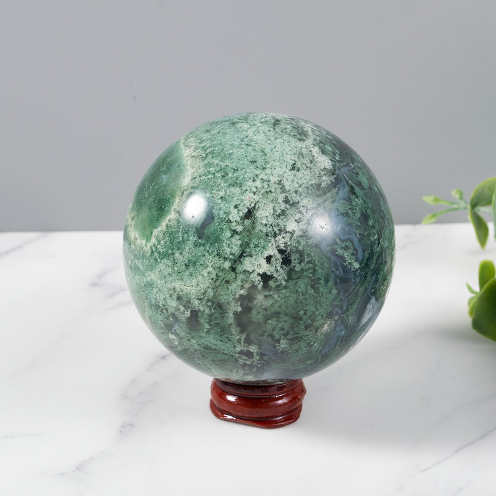 Green Moss Agate Sphere