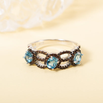 Navy Blue Topaz Ring