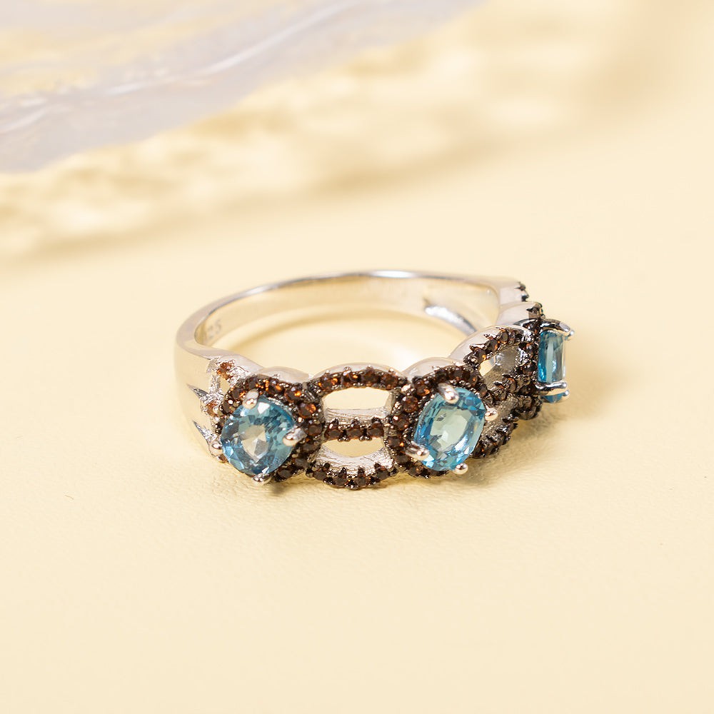 Navy Blue Topaz Ring