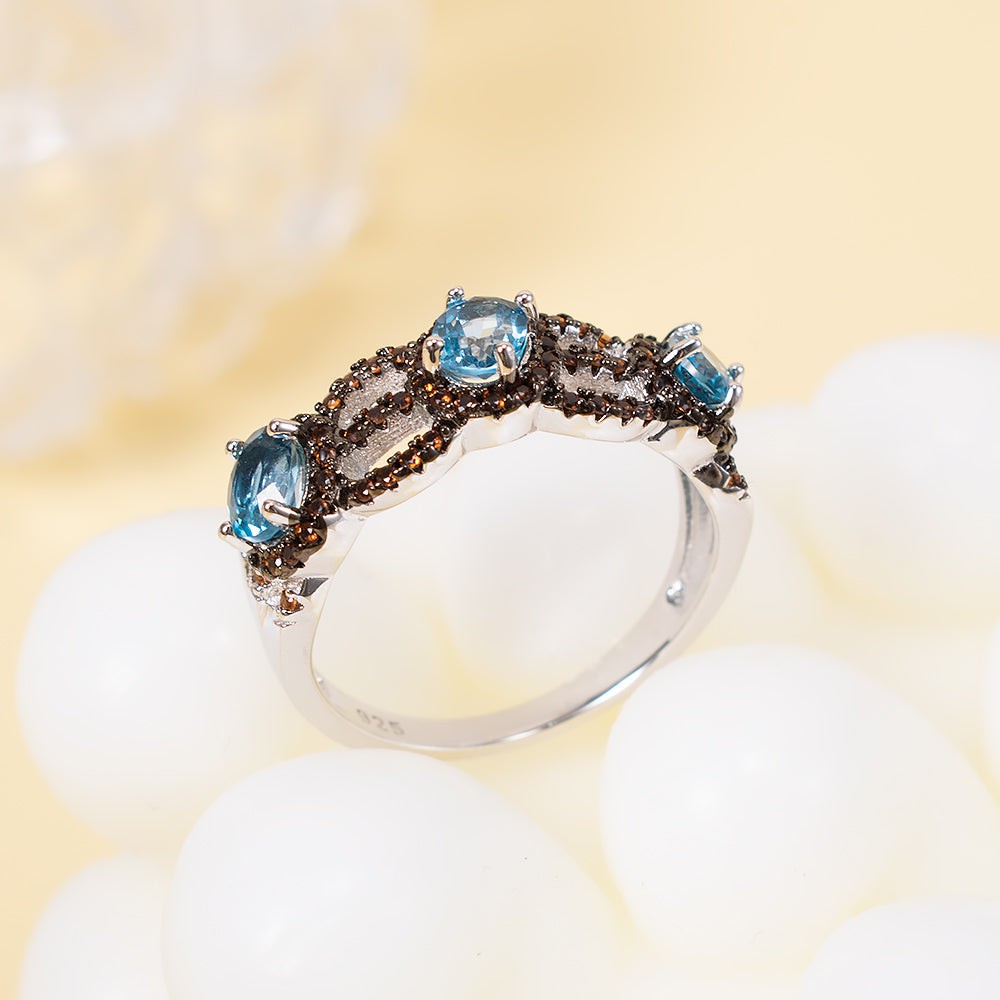 Navy Blue Topaz Ring