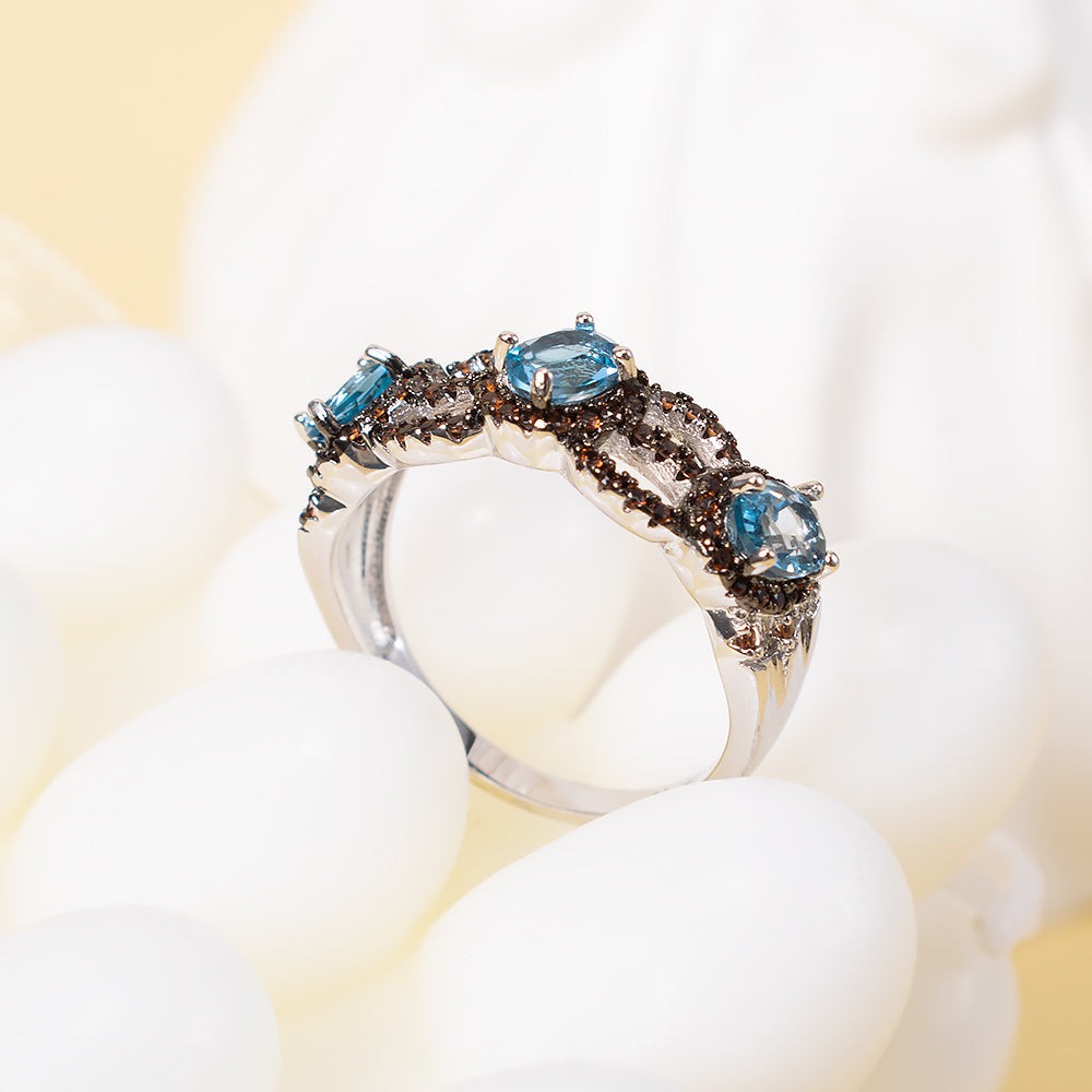 Navy Blue Topaz Ring