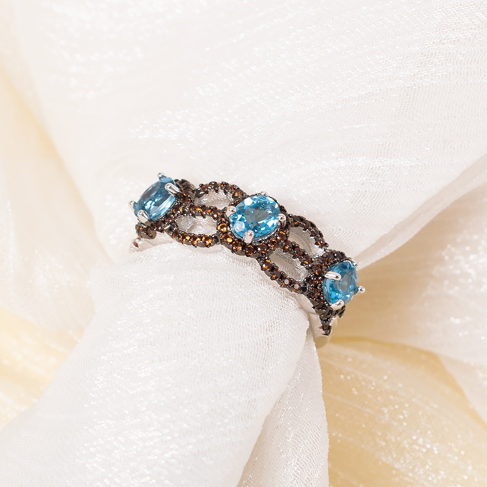 Navy Blue Topaz Ring