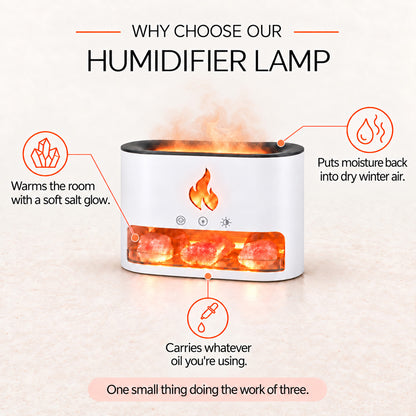 Himalayan Salt Fireplace Humidifier Lamp