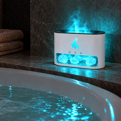 Himalayan Salt Fireplace Humidifier Lamp