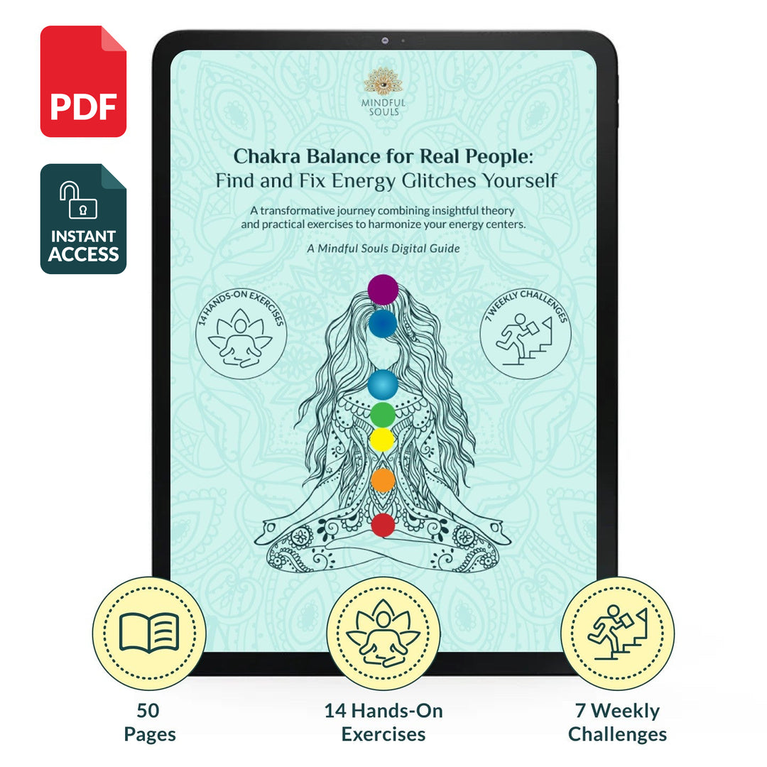 Chakra Balance for Real People: Your Printable Workbook & Guide (50 pages)