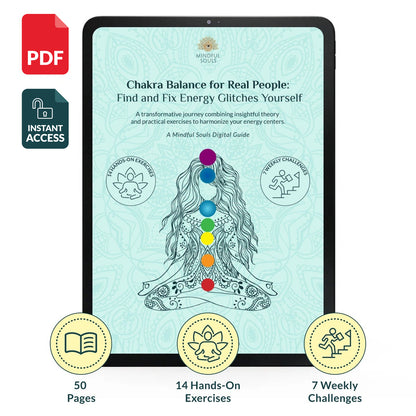 Chakra Balance for Real People: Your Printable Workbook & Guide (50 pages)