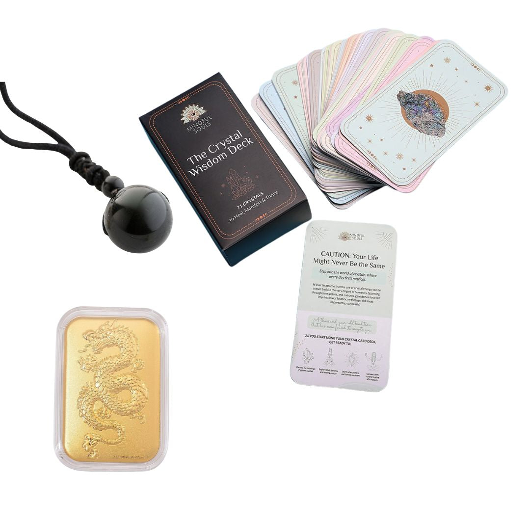 CCD, Obsidian Stone Necklace & Gold Sheet - FREE GIFT