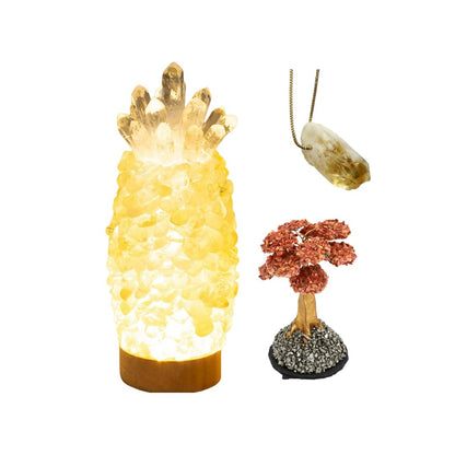 Golden Manifestation Crystal Set – Attract Luck, Light, and Abundance