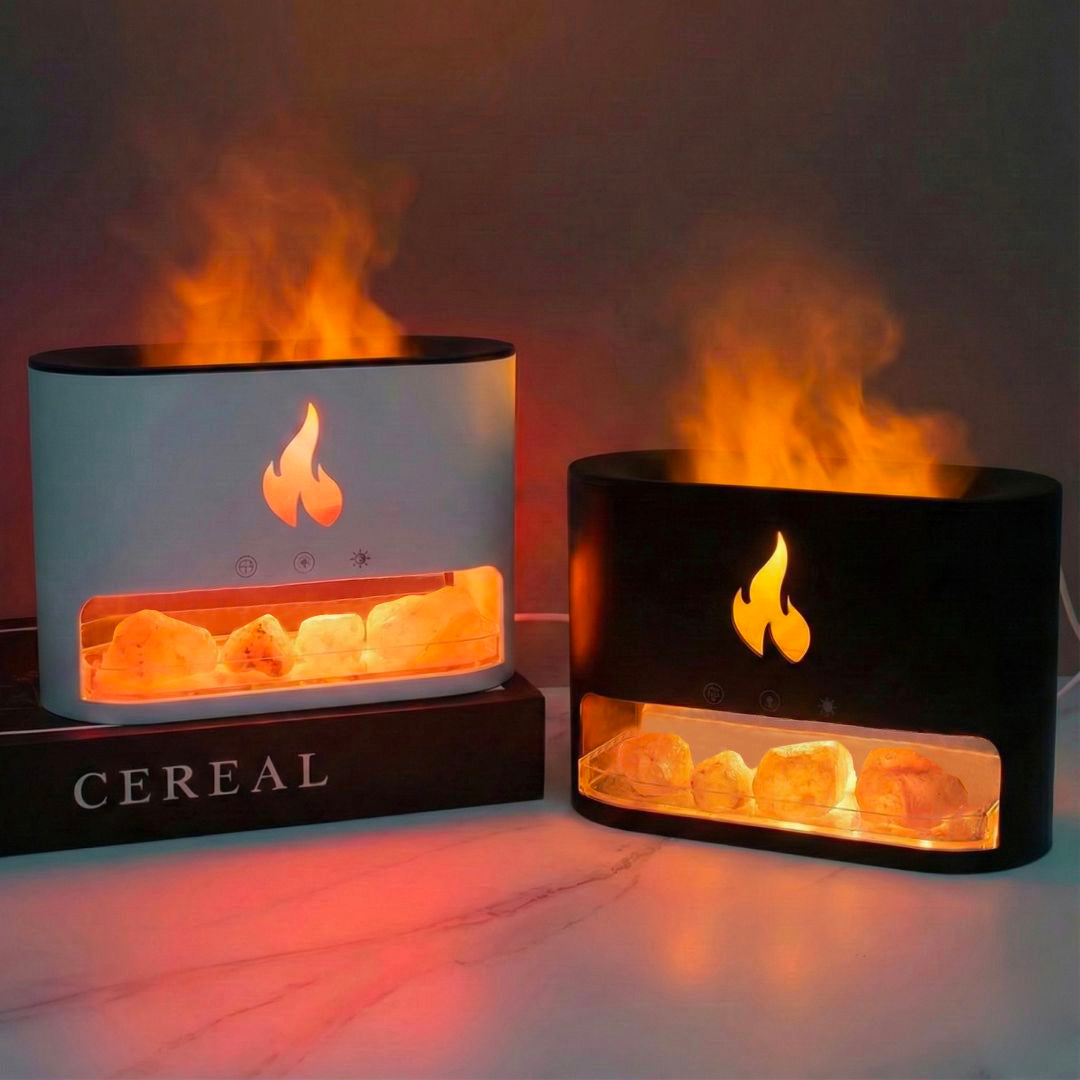 Himalayan Salt Fireplace Humidifier Lamp – MindfulSoulsCanada