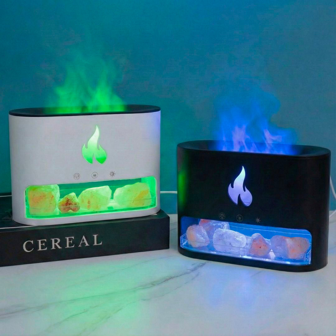 Himalayan Salt Fireplace Humidifier Lamp