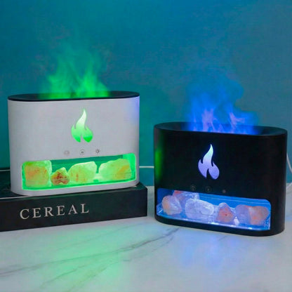 Himalayan Salt Fireplace Humidifier Lamp