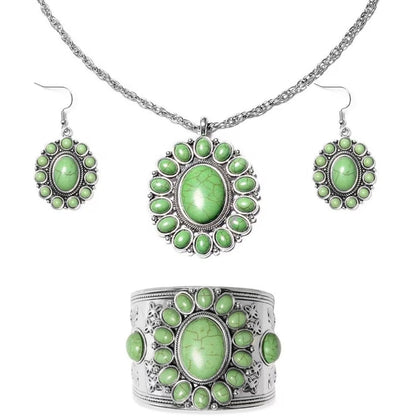 Howlite Floral Cluster Jewelry Set