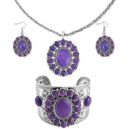 Howlite Floral Cluster Jewelry Set