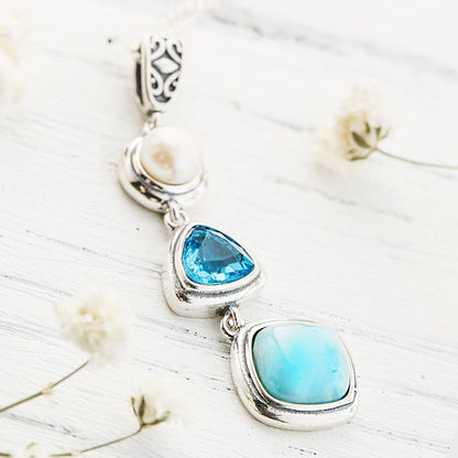 Silver Larimar Set