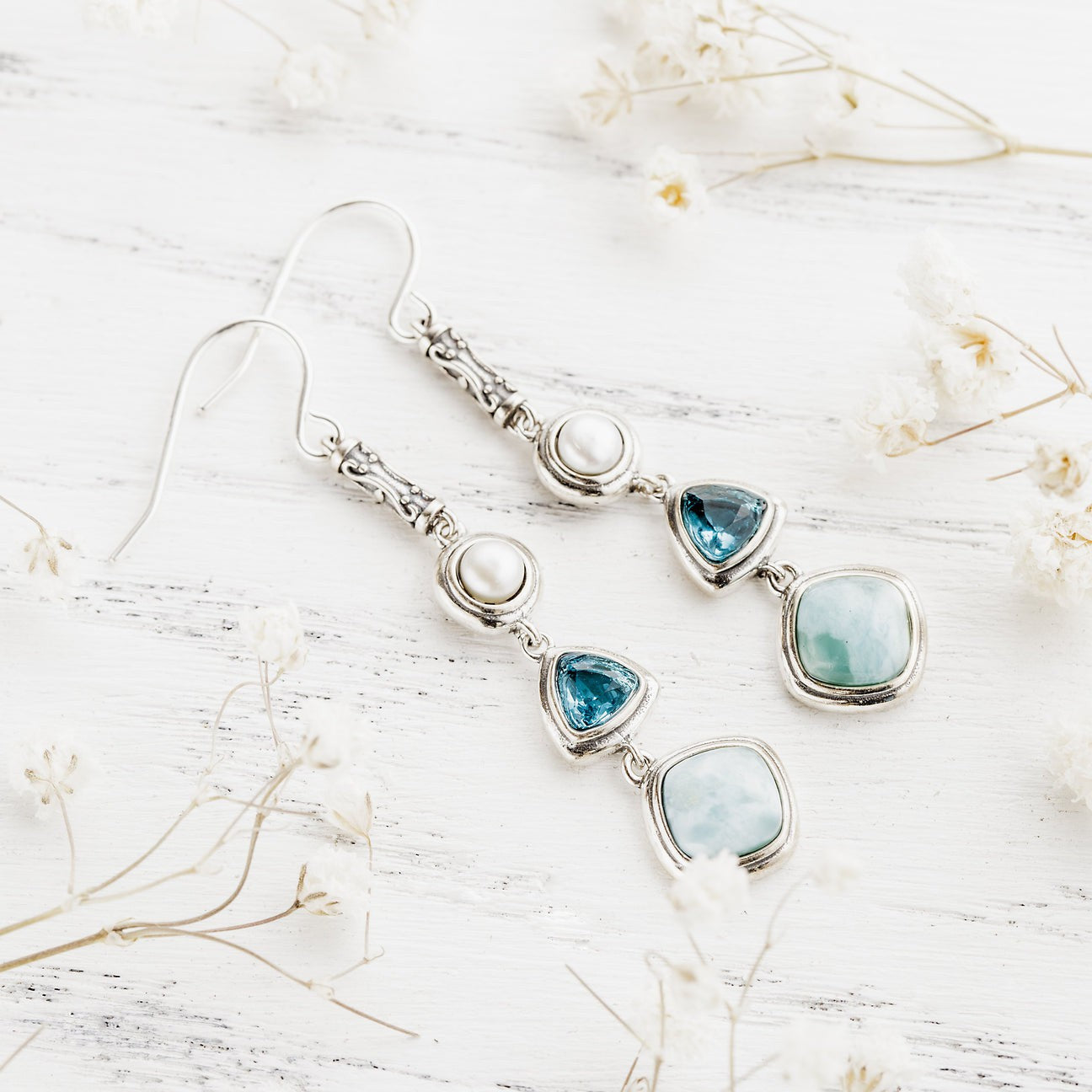 Silver Larimar Set