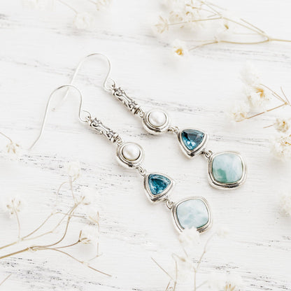 Silver Larimar Set