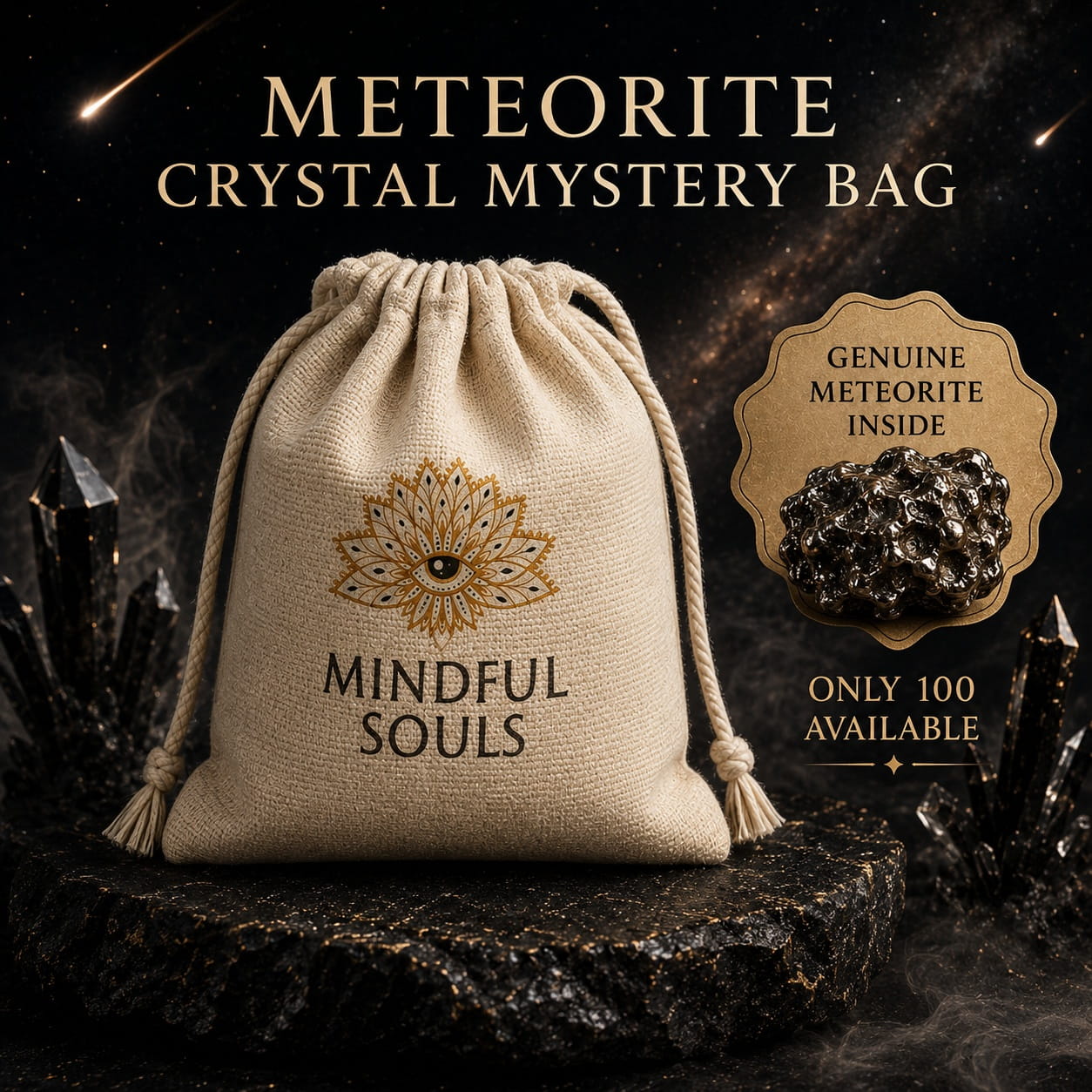 Crystal Mystery Bag – Perseid Meteorite Limited Edition