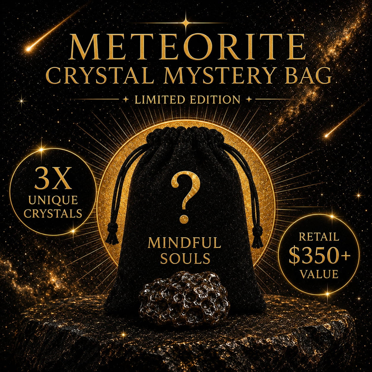 Crystal Mystery Bag – Perseid Meteorite Limited Edition