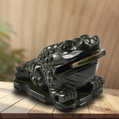 Hand Carved Feng Shui Wealth Money Toad Frog Serpentine