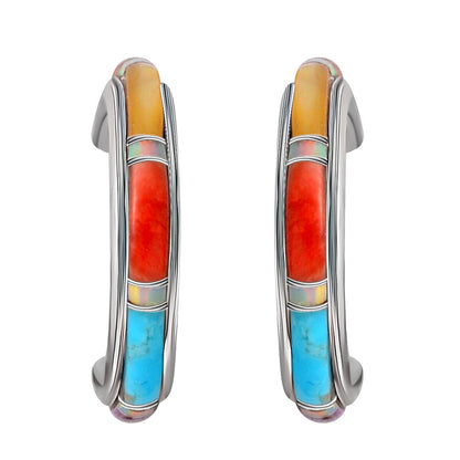 Santa Fe J-Hoop Earrings – Timeless Turquoise for the Free-Spirited (Sterling Silver)