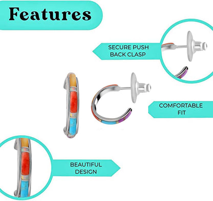 Santa Fe J-Hoop Earrings – Timeless Turquoise for the Free-Spirited (Sterling Silver)