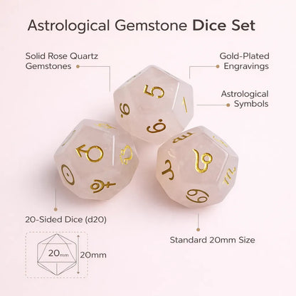Astrological Gemstone Dice Set - Align Your Energy with Every Roll