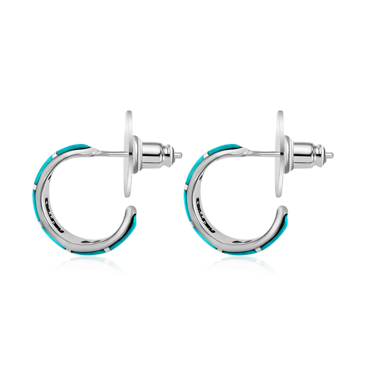 Santa Fe J-Hoop Earrings – Timeless Turquoise for the Free-Spirited (Sterling Silver)