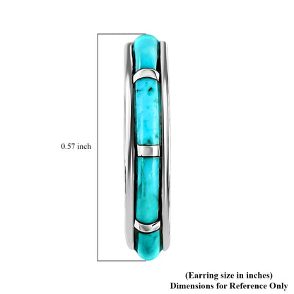 Santa Fe J-Hoop Earrings – Timeless Turquoise for the Free-Spirited (Sterling Silver)
