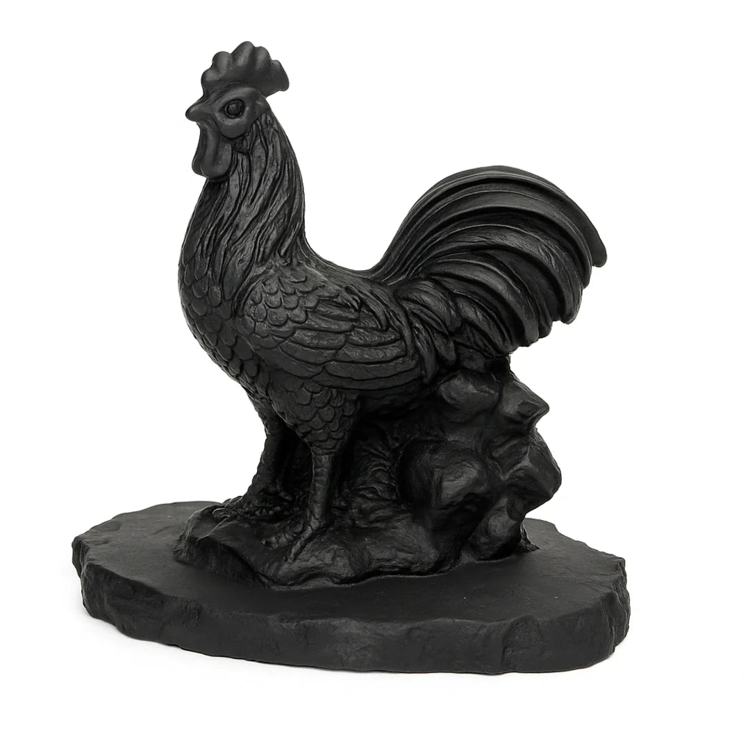 Shungite Rooster Figurine – Guardian of Home & Family Protection
