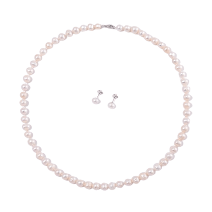 Serenity Pearl Set: Necklace and Earrings