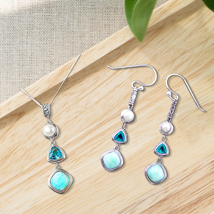 Silver Larimar Set