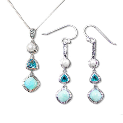 Silver Larimar Set