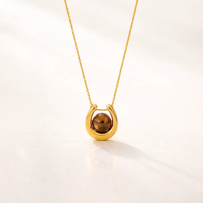 Tiger's Eye Gold-Plated Pendant Necklace — Grounding & Empowering Energy